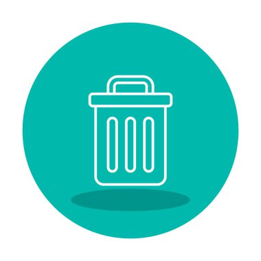 Çöp kutusu web simgesi, vektör illüstrasyonu