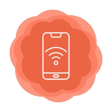 Akıllı telefon kablosuz interneti. Web simgesi basit illüstrasyon