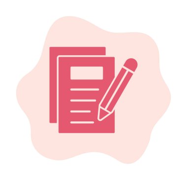 Basit not defteri arayüzü simgesi, vektör illüstrasyonu