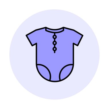Bebek Kıyafeti Simgesi, Bebek Giysisi, Vektör İllüstrasyonu