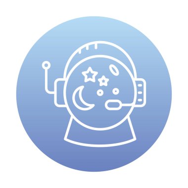 Gezegen simgesi olan bir astronot, vektör illüstrasyonu