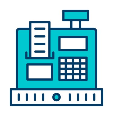 Kasiyer Makine simgesi vektör illüstrasyonu