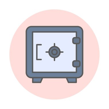 Güvenli simge, loker işareti, vektör illüstrasyonu