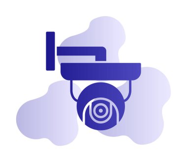 Basit bir CCTV kamera simgesi, vektör illüstrasyonu