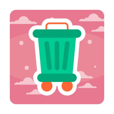 Çöp kutusu web simgesi, vektör illüstrasyonu