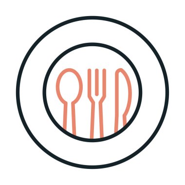 Modern çatal bıçak simgelerinin vektör çizimi                