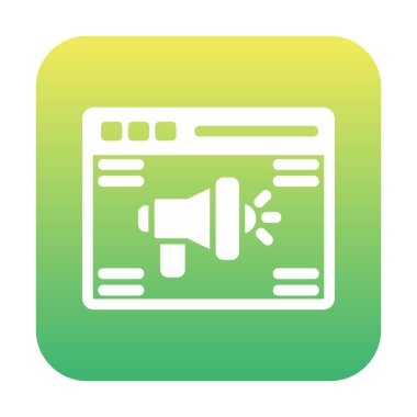 Çevrimiçi Reklam simgesi, vektör illüstrasyonu        