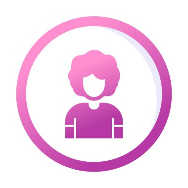 kadın web simgesi vektör illüstrasyonu