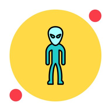 Sevimli uzaylı karakter Vektör illüstrasyonu