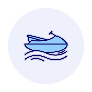 Deniz jeti kayağı ikonu. Web tasarımı için deniz jeti kayağı vektör simgesinin basit çizimi