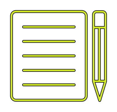 Basit Not Defteri simgesi, vektör illüstrasyonu