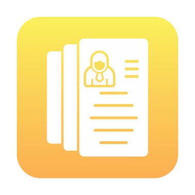 CV belgesi. Web simgesi basit illüstrasyon