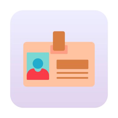 kimlik kartı simgesi, vektör illüstrasyonu basit tasarım