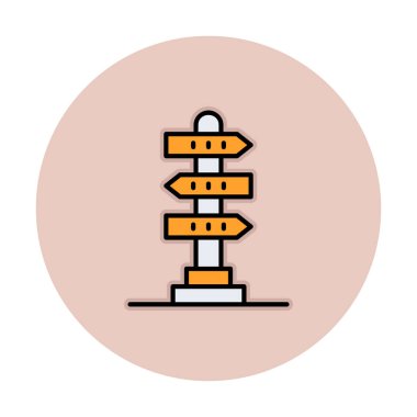 Beyaz arkaplanda yön vektörü illüstrasyonu