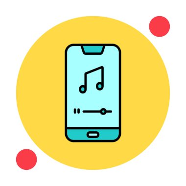 Mobil Müzik Oynatıcı ikon vektör illüstrasyonu