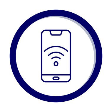 Akıllı telefon kablosuz interneti. Web simgesi basit illüstrasyon