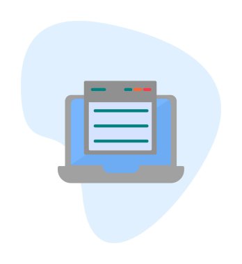 Basit web sitesi arayüzü simgesi, vektör illüstrasyonu