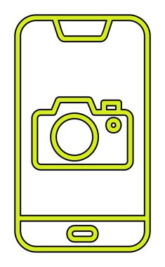 Akıllı telefon kamera simgesi, vektör illüstrasyonu 