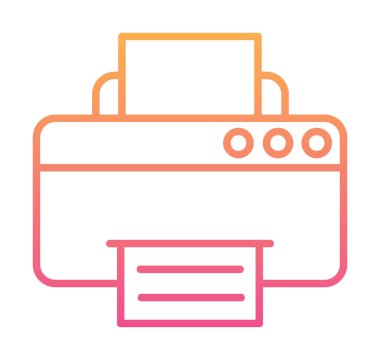 yazıcı simgesi web basit illüstrasyon