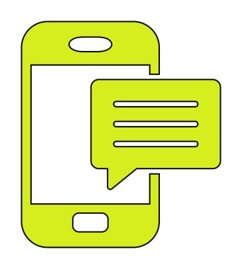 Basit sohbet simgesi, konuşma balonu, vektör illüstrasyonu