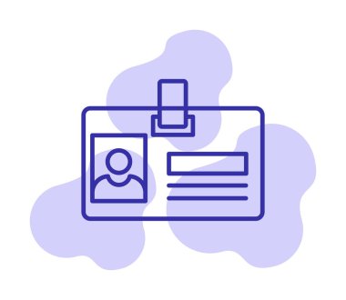 kimlik kartı simgesi, vektör illüstrasyonu basit tasarım