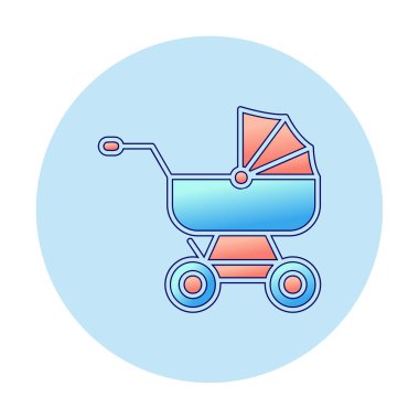 bebek arabası kutsal kişilerin resmi, vektör çizim 