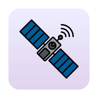 Uydu Simgesi, vektör illüstrasyonu