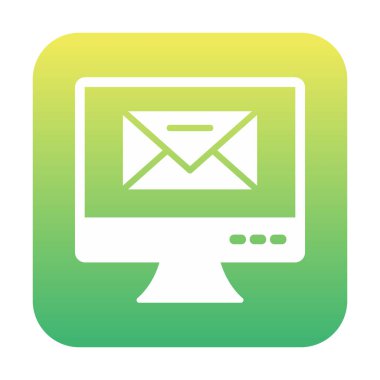 Basit e- posta simgesi, vektör illüstrasyonu