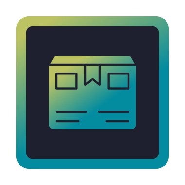 Teslimat kutusu simgesi, vektör illüstrasyonu basit tasarım