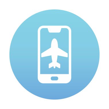 Akıllı telefon ekranında uçak kipi, vektör illüstrasyonu 