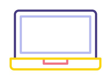 dizüstü bilgisayar simgesi, vektör illüstrasyonu basit tasarım 