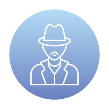 Dedektif ikon vektör illüstrasyonu