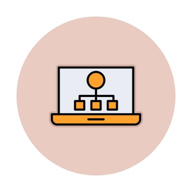 Basit Laptop Ekran simgesi, vektör illüstrasyonu