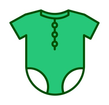 Bebek Kıyafeti Simgesi, Bebek Giysisi, Vektör İllüstrasyonu