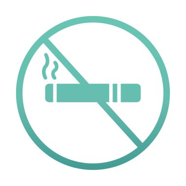 Beyaz arkaplanda sigara içme vektörü illüstrasyonu yok