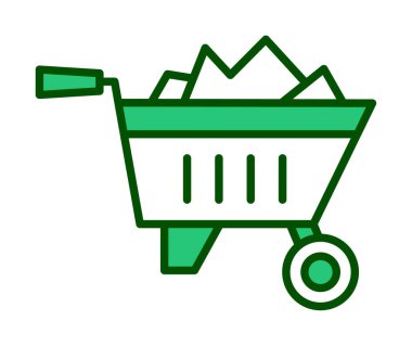 El arabası düz simgesi, tasarım için vektör illüstrasyonu 