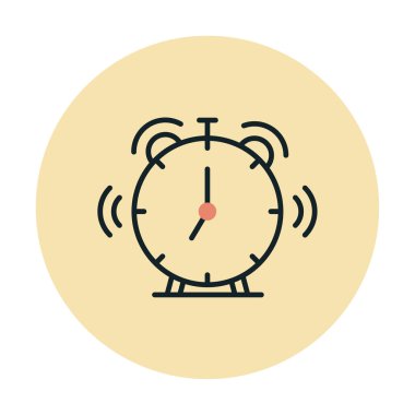 Beyaz arkaplanda alarm saat vektör çizimi