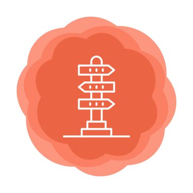 Beyaz arkaplanda yön vektörü illüstrasyonu