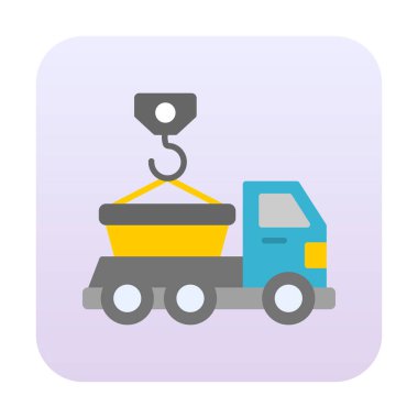 Kamyon Simgesini Atla, Renkli Vektör İllüstrasyonu