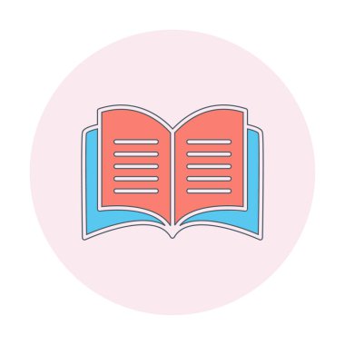 Basit Açık Kitap simgesi, vektör illüstrasyonu