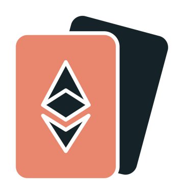 ethereum kartları simgesi, vektör illüstrasyonu