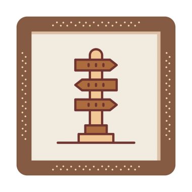 Beyaz arkaplanda yön vektörü illüstrasyonu