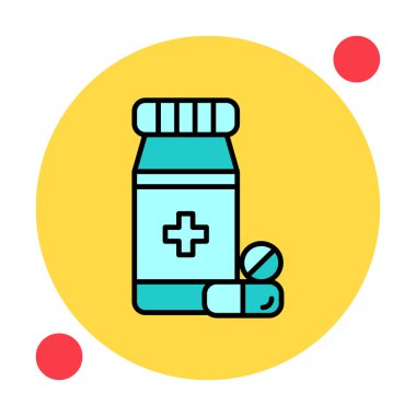 Düz tarzda ilaç şişesi simgesi 