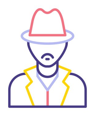 Dedektif ikon vektör illüstrasyonu