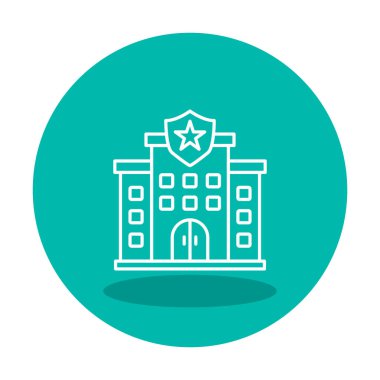 Polis karakolu simgesi, vektör illüstrasyonu basit tasarım