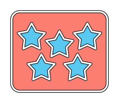 Beş Yıldız derecelendirme konsepti vektör çizimi