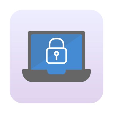 Dizüstü bilgisayar ekranına kilitle. Güvenlik kavramı vektör illüstrasyonu