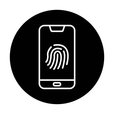 parmak izi kutsal kişilerin resmi, vektör çizim ile Smartphone 