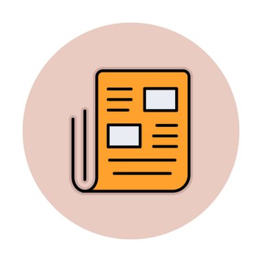 Haber kağıdı simgesi, vektör illüstrasyonu basit tasarım