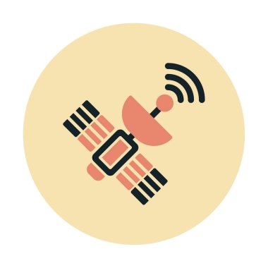 uzay simgesindeki uydu, vektör illüstrasyonu